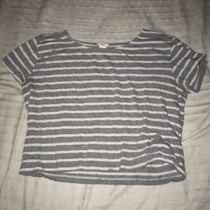 Gray striped crop top
